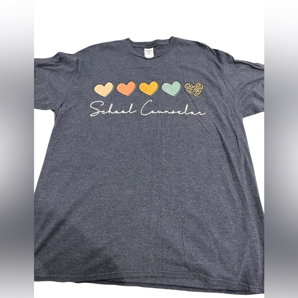 School Counselor Heart Tee - Blue